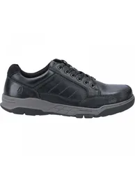 Hush Puppies Mens Finley Leather Shoes - Black - 2