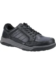 Hush Puppies Mens Finley Leather Shoes - Black