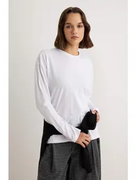 Black-White 2-Pack 100% Single Jersey Oversize/Wide Cut Knitted Top - 1