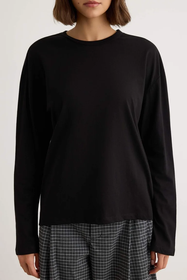 Black-White 2-Pack 100% Single Jersey Oversize/Wide Cut Knitted Top - 5