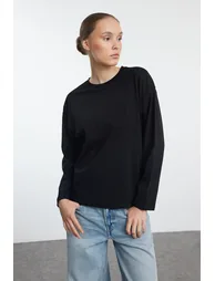 Black-White 2-Pack 100% Single Jersey Oversize/Wide Cut Knitted Top - 8