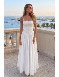 Solid Cut Out Slip Sleeveless Maxi Dress