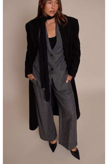 Charcoal Dogtooth Brushed Tailored Blazer