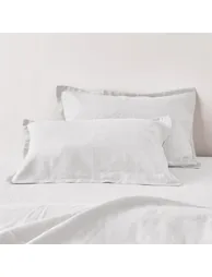 Washed Linen Plain Pillowcase or Bolster Case - 4