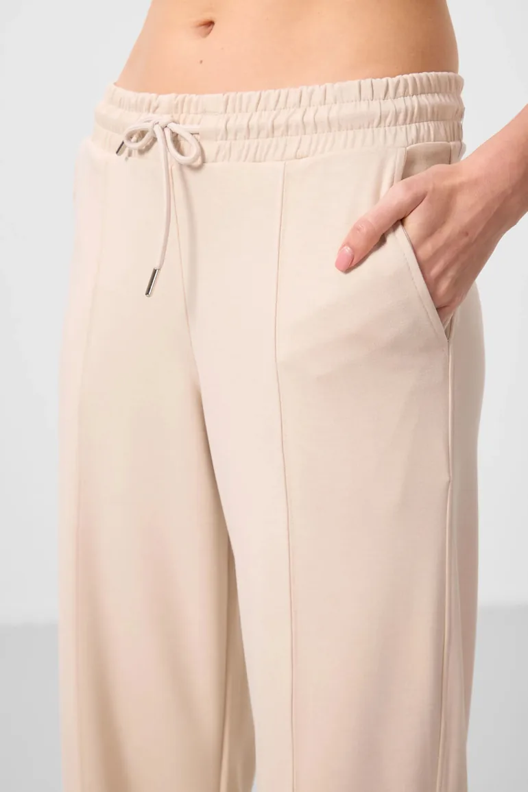 TOMMY Textured Wide Leg Palazzo Pants with Drawstring Waist - 3