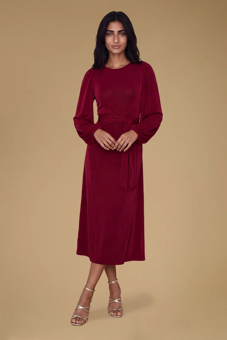 Petite Cowl Back Premium Jersey Midi Dress