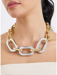 Two-Tone Chunky Chain Necklace