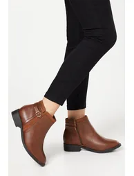 Good For The Sole: Wide Fit Mia Mixed Material Ankle Boots