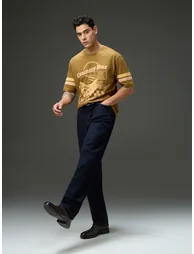 Men Round Neck Printed Oversized T-Shirt - 4