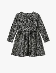 Long Sleeve Dress Animal Printed - 1
