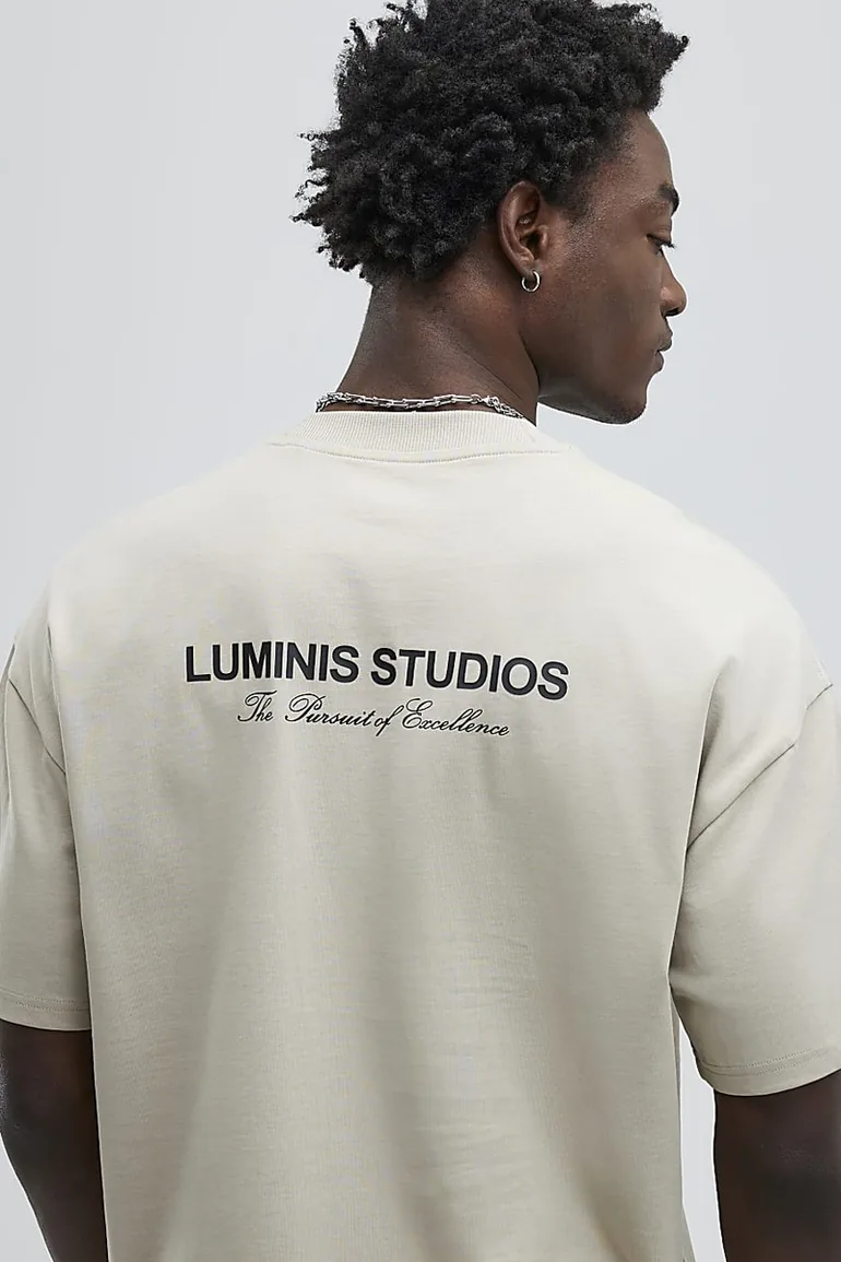 Beige Oversized Fit Luminis Studios T-Shirt - 1