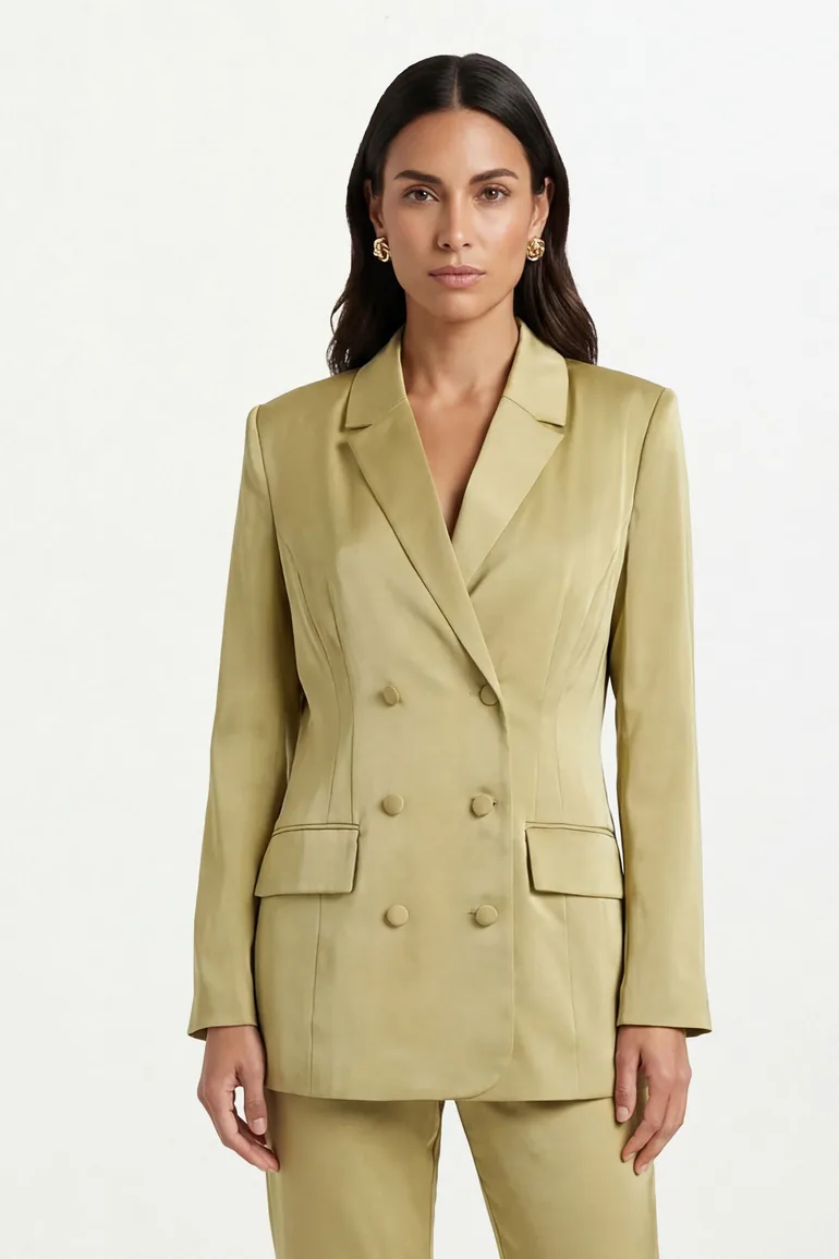 Satin Double Breasted Blazer Coord - 3