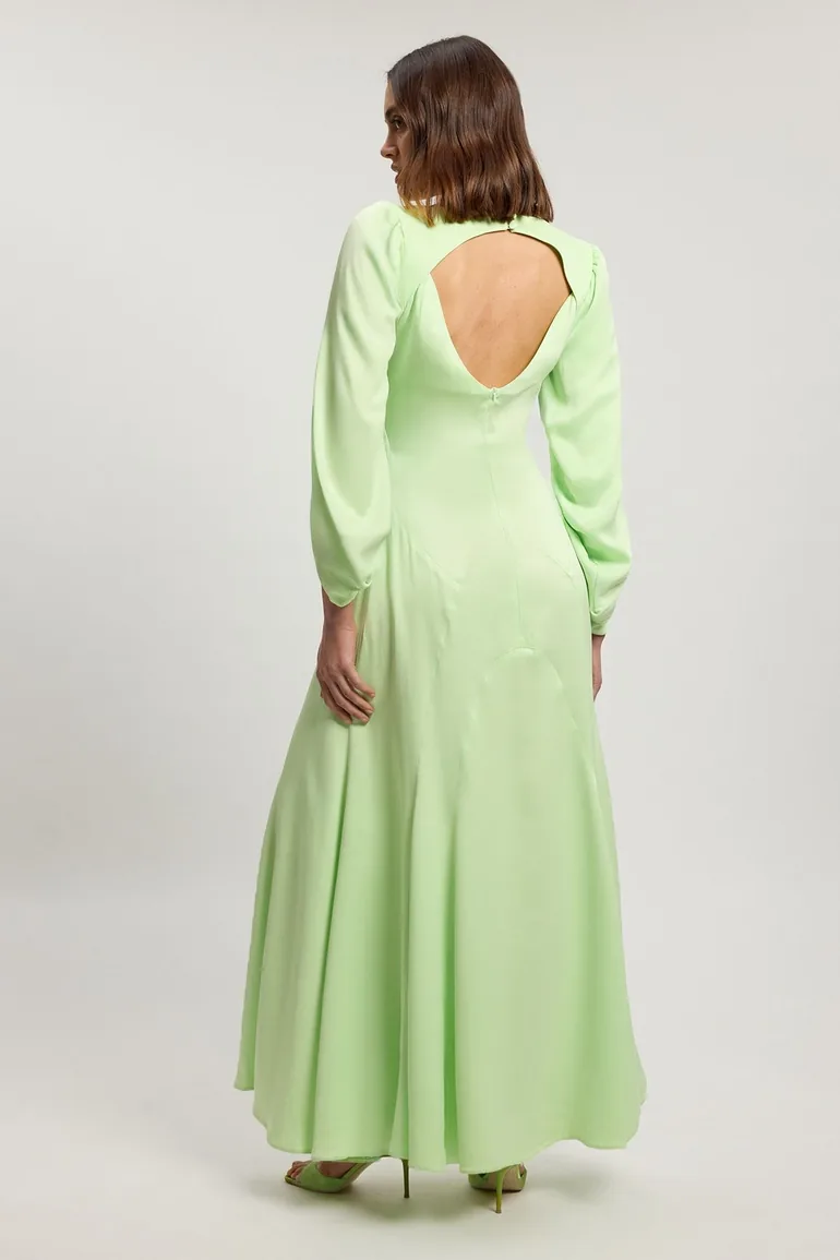 Satin Viscose Soft Midi Dress - 2
