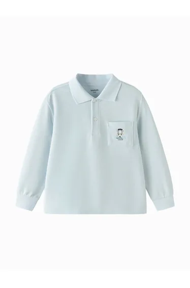 Boys' Polo T-Shirt With Chest Pocket Print