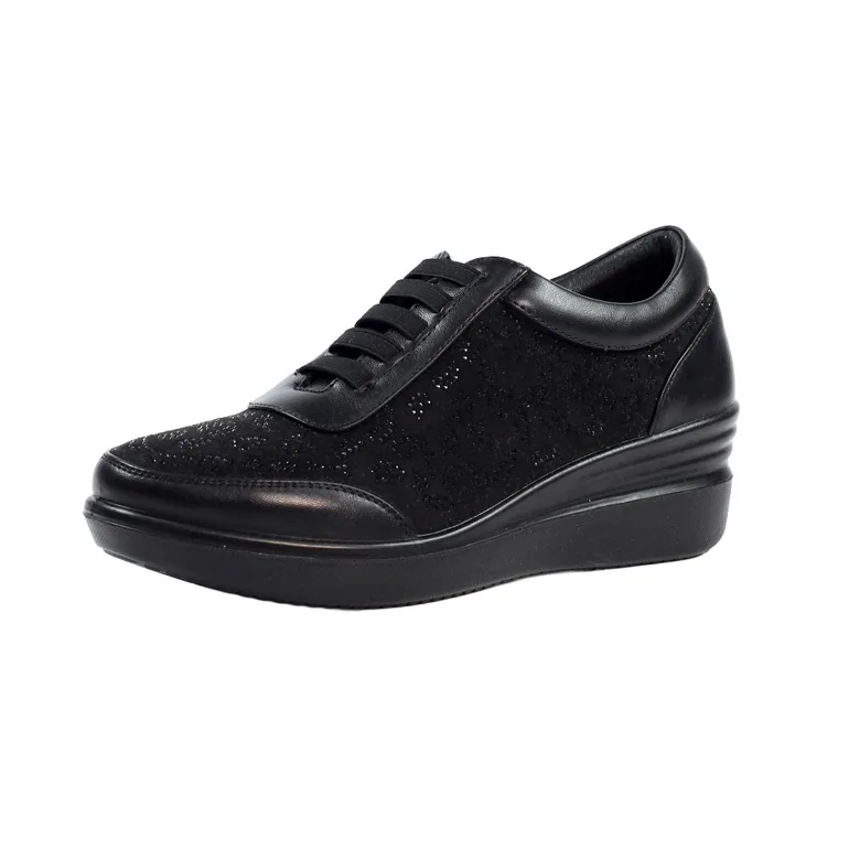 Lunar Womens/Ladies Muriel Wedge Trainers - Black - 2