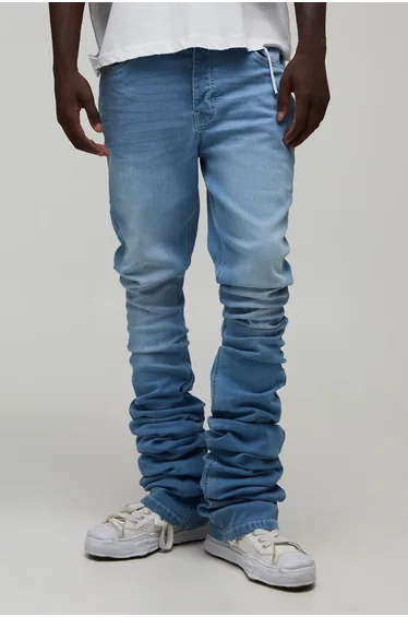 Skinny Flare Extreme Stacked Jeans - light blue
