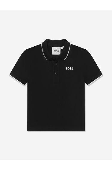 Baby Boys Logo Polo Shirt In Black