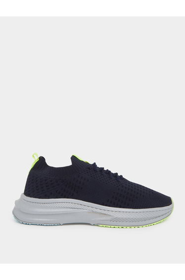 Men Knitted Lace Up Sneakers