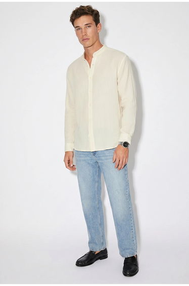 LUCCI Oversized Mandarin Collar Shirt