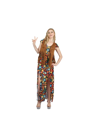 Bristol Novelty Womens/Ladies Flowery Hippie Dress Costume - Multicoloured