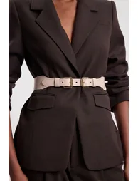 Double Buckle Leather Belt