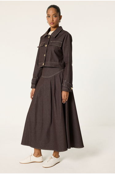 DENIM JACKET & SKIRT SET