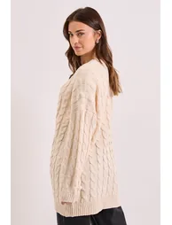Chunky Longline Multi Cable Cardigan - 2