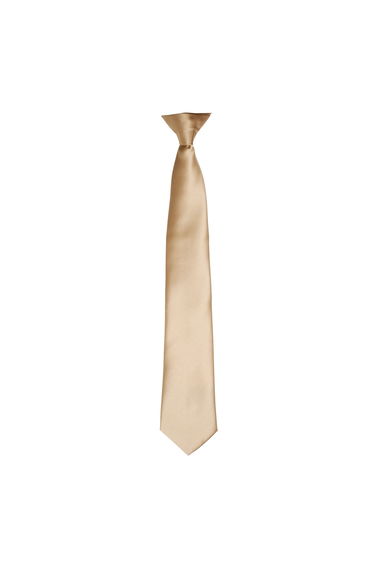 Premier Colours Mens Satin Clip Tie - Khaki