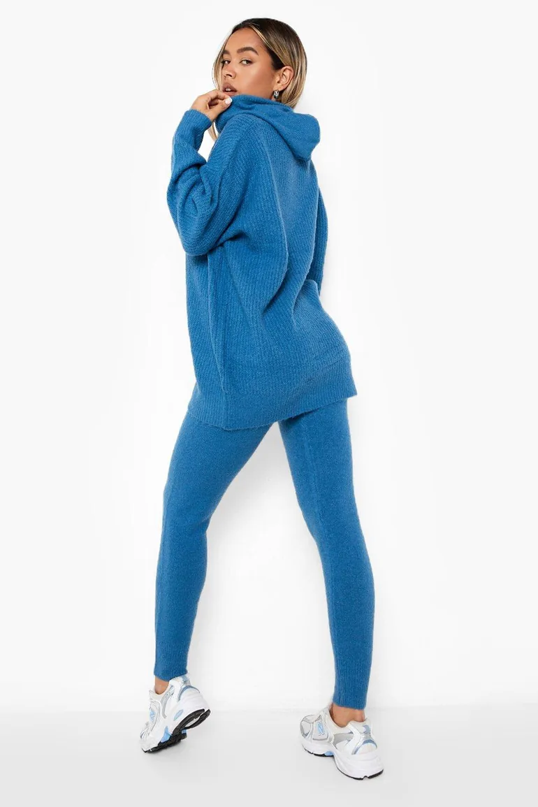 Soft Knit Hoody Co-ord - teal - 1