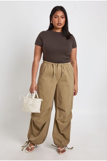 Plus Basic Short Sleeve Longline Fitted Top - charcoal