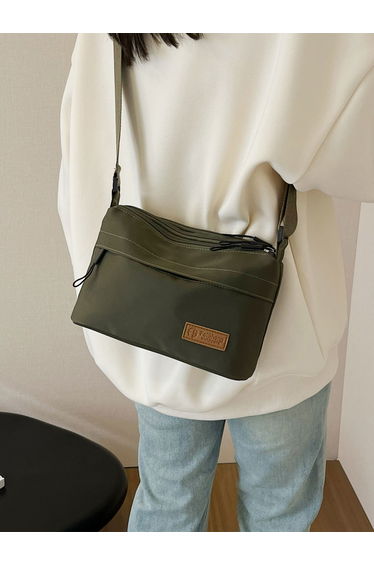 Crossbody Bag with Zip Closure and Adjustable Strap