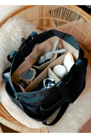 Baby The Canvas Tote Bag in Black (30cm)