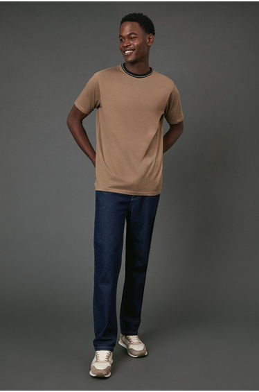 Mocha Neck Trim T-Shirt