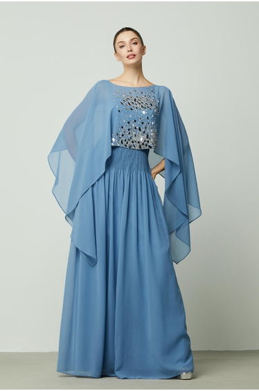 Sequin cape dress