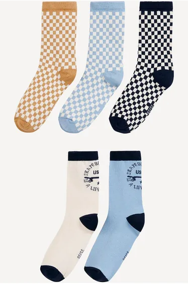 Pack of 5 Pairs of Patterned Socks