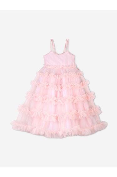 Girls Sequin Tulle Dress in Pink