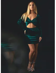 Velvet Twist Front Dress
