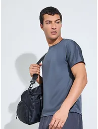 Men Charcoal Regular Fit Training T-Shirt