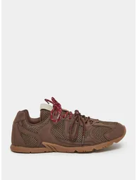 Brown Mesh Lace Up Sneakers - 1