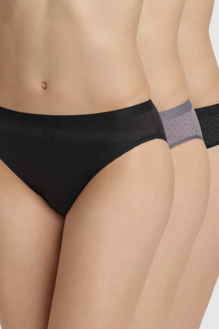 Pack of 3 Les Pockets Knickers in Stretch Cotton