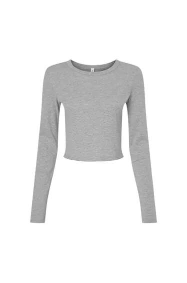 Bella + Canvas Womens/Ladies Micro-Rib Long-Sleeved T-Shirt - Athletic Heather