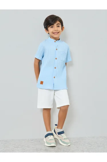 Boys Blue Shirt and Shorts Set