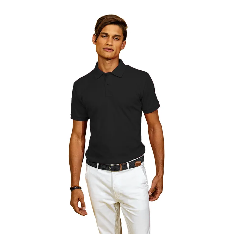 Asquith & Fox Mens Super Smooth Knit Polo Shirt - Black