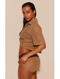 Stone Textured Bead Trim Beach Skirt - 1