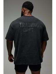 Man Active Training Dept. Oversized Washed T-shirt - black - 2