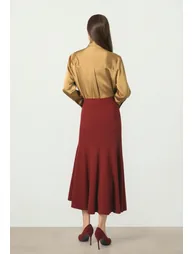 Satin Blouse Withِ Elegant Collar - 3