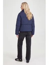 Funnel Neck Puffer Jacket - navy - 1