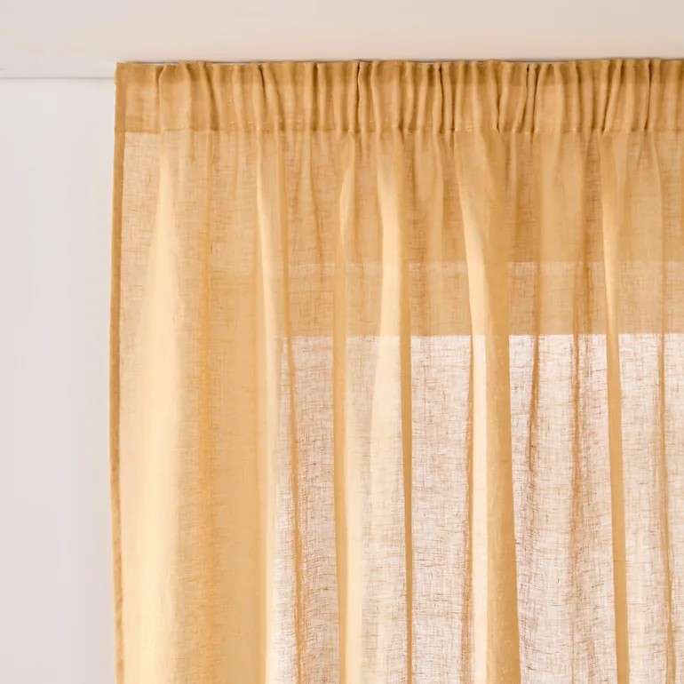 Onega Linen Voile Panel with Pencil Pleat and Wave - 1