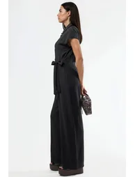 BUSEM Wide Leg Buttoned Shirt Collar Jumpsuit - 1