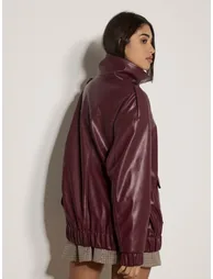 Oversized Faux Leather Jacket - 3